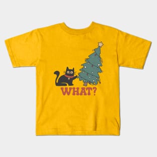 Funny Christmas Cat Kids T-Shirt